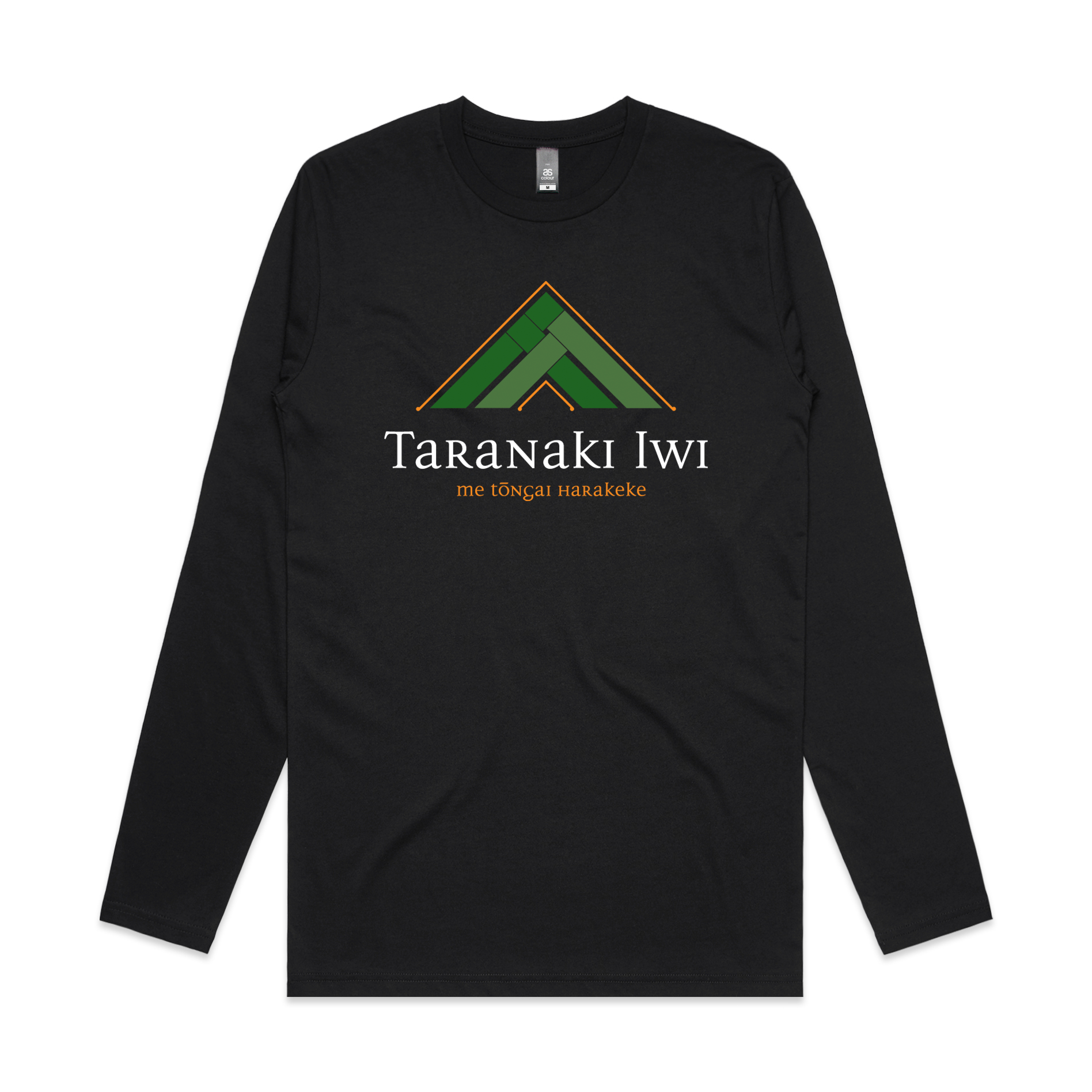 Taranaki Iwi Black Long Sleeve Tee (no cuff)